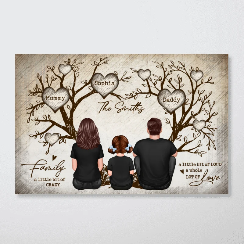 Family Heart Tree Sitting - Personalized Poster - Image 13