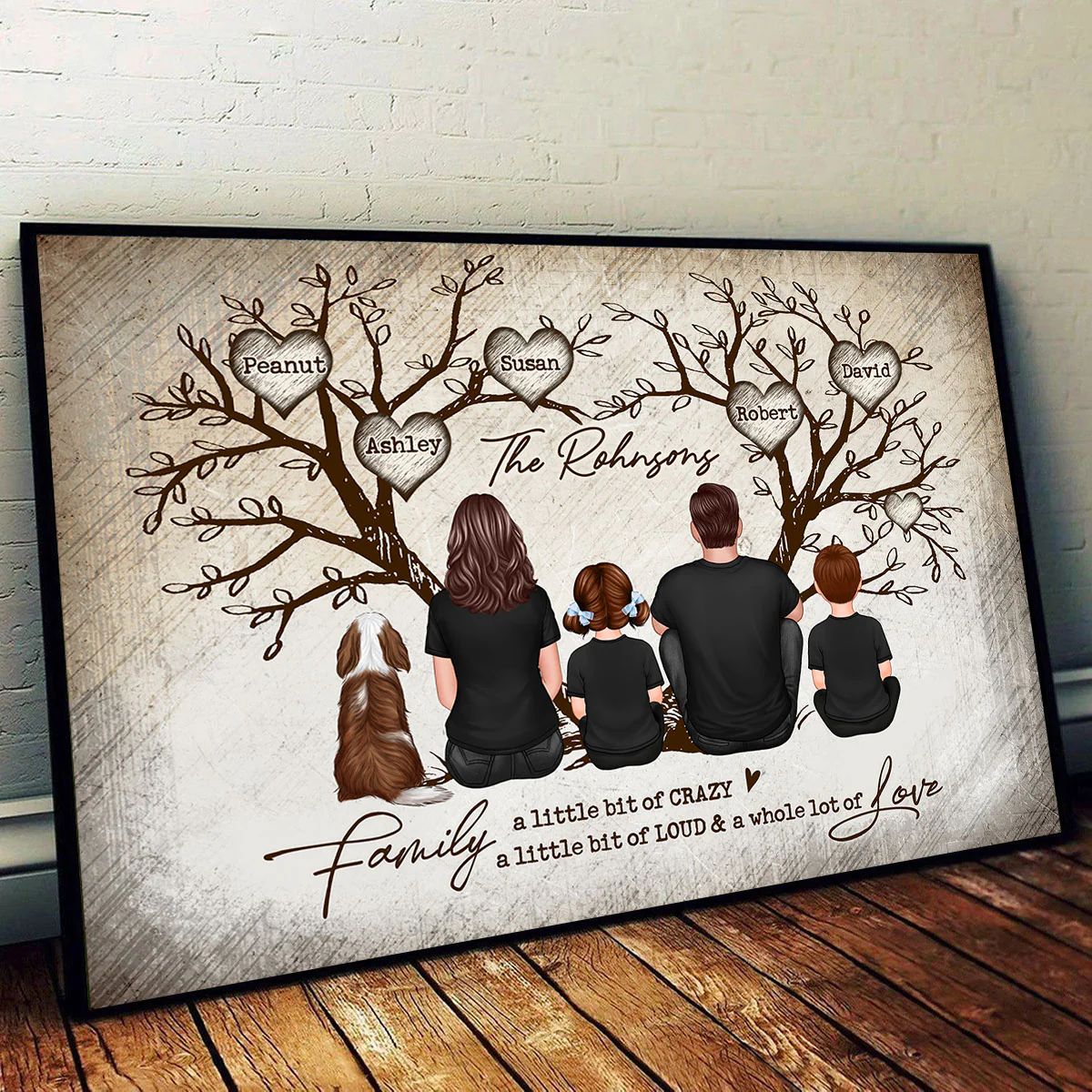 Family Heart Tree Sitting - Personalized Poster - Image 4