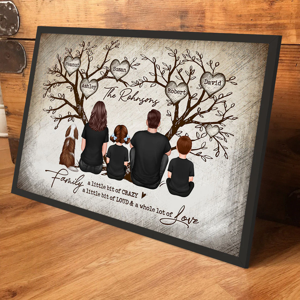 Family Heart Tree Sitting - Personalized Poster - Image 6