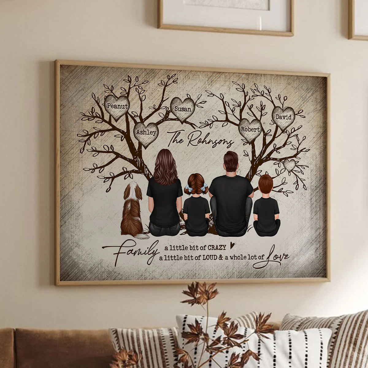Family Heart Tree Sitting - Personalized Poster - Image 8