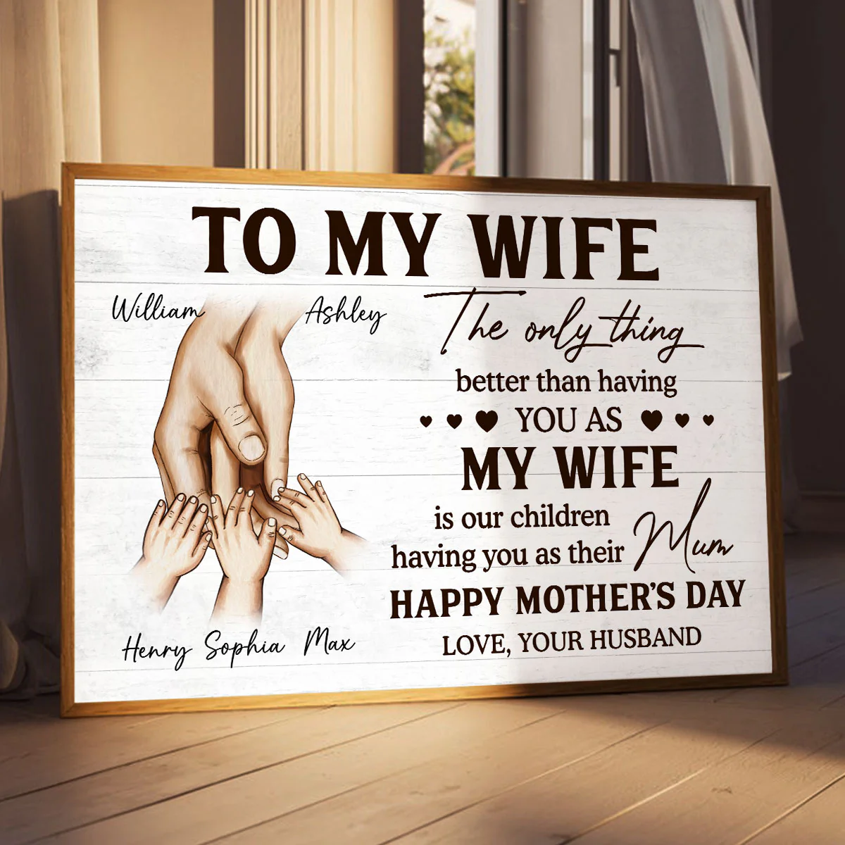 Family Holding Hands The Only Thing Better Than Having You As My Wife - Personalized Poster - Mother's Day Gift For Wife - Image 3