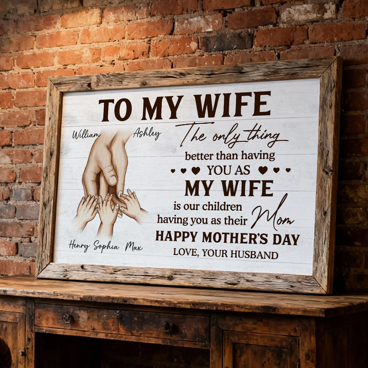 Family Holding Hands The Only Thing Better Than Having You As My Wife - Personalized Poster - Mother's Day Gift For Wife - Image 5