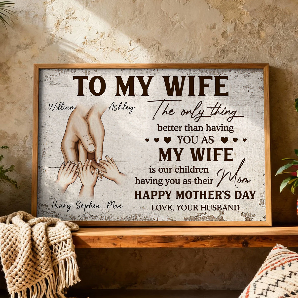 Family Holding Hands The Only Thing Better Than Having You As My Wife - Personalized Poster - Mother's Day Gift For Wife - Image 6