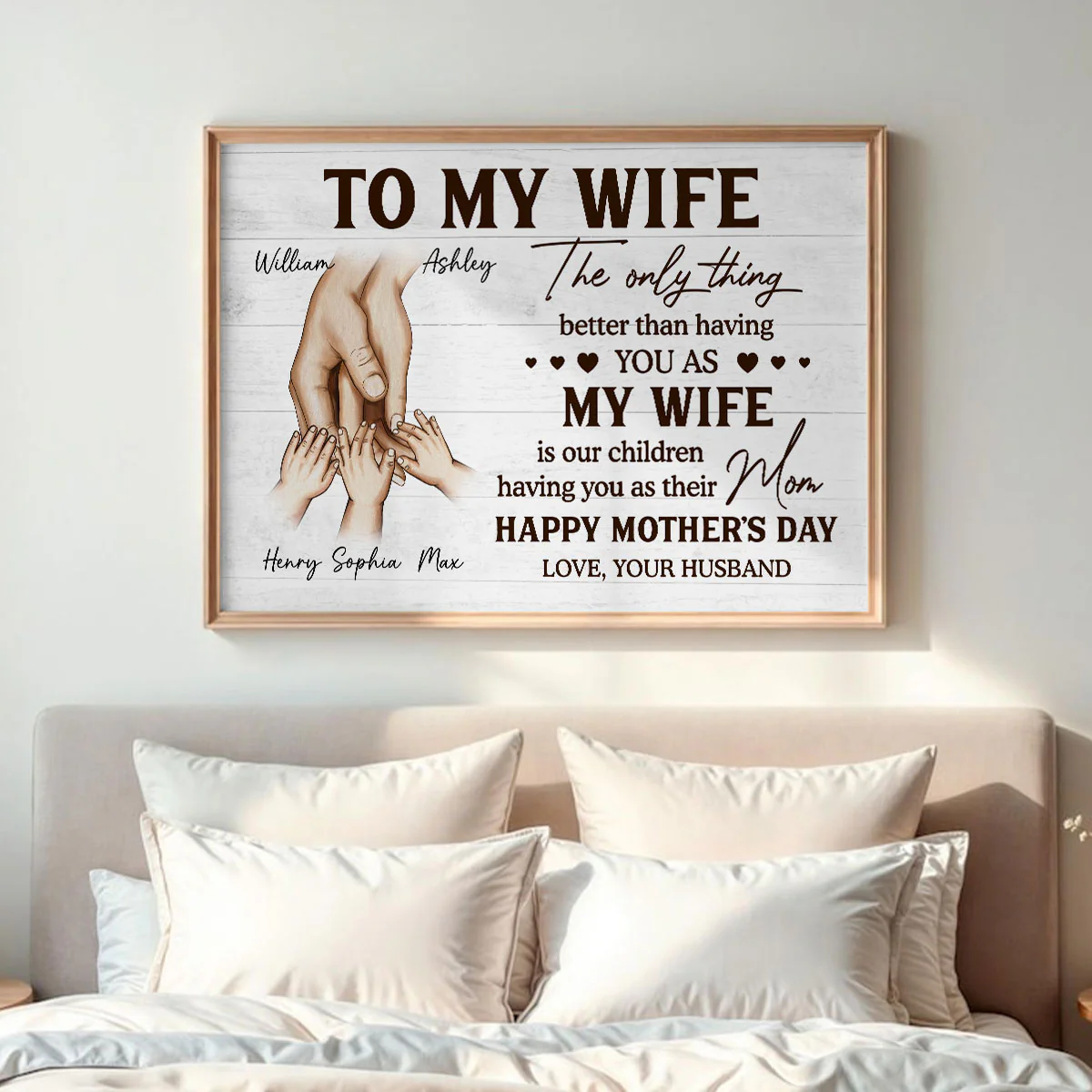 Family Holding Hands The Only Thing Better Than Having You As My Wife - Personalized Poster - Mother's Day Gift For Wife - Image 7