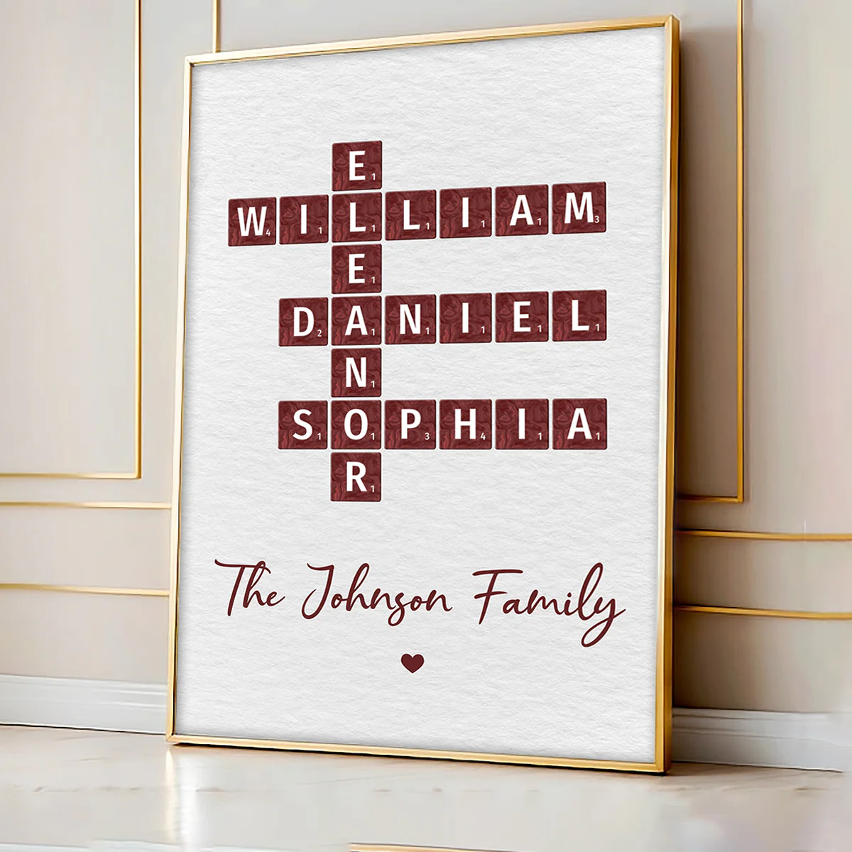 Family Crossword Art - Created In A Moment, Treasured Forever Personalized Poster - Image 5