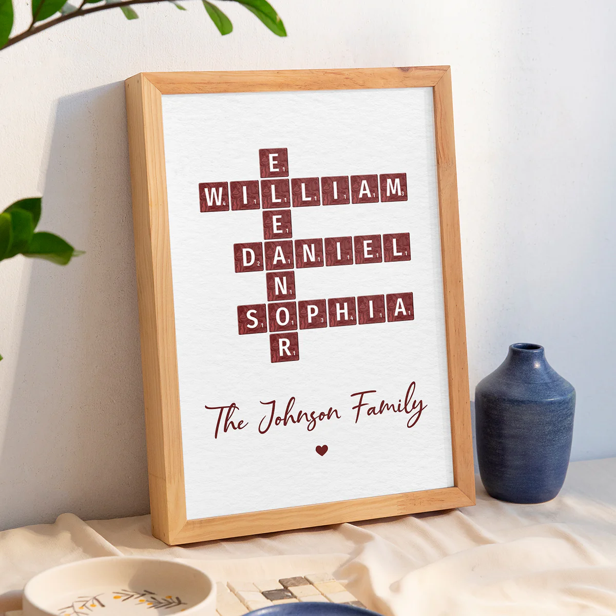 Family Crossword Art - Created In A Moment, Treasured Forever Personalized Poster - Image 6