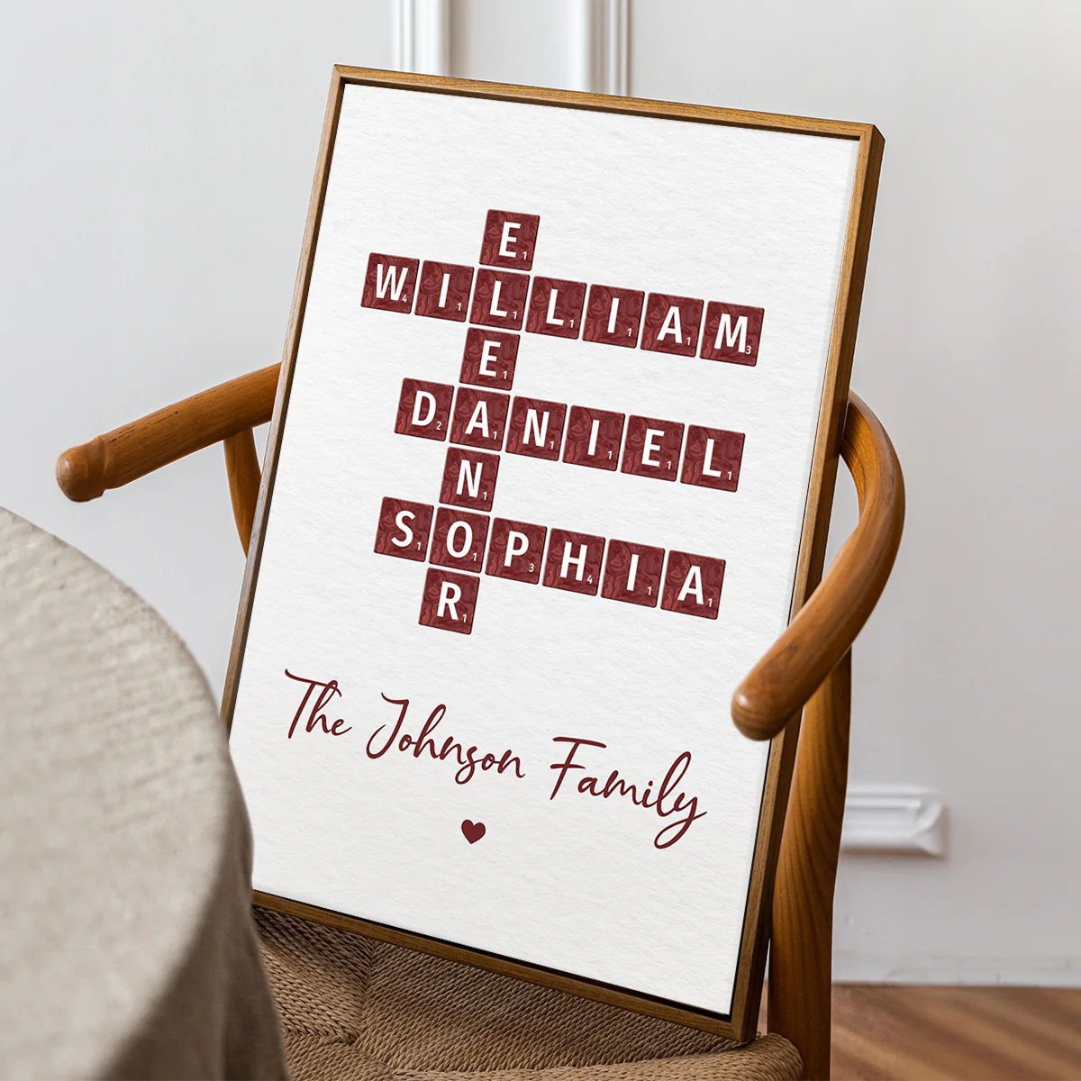 Family Crossword Art - Created In A Moment, Treasured Forever Personalized Poster - Image 7