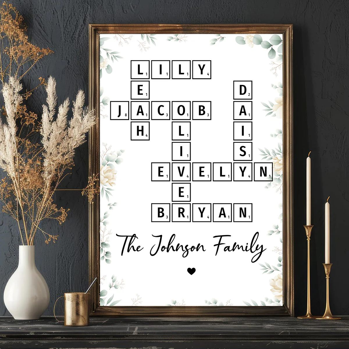 Family Crossword Art - Created In A Moment, Treasured Forever Personalized Poster - Image 7