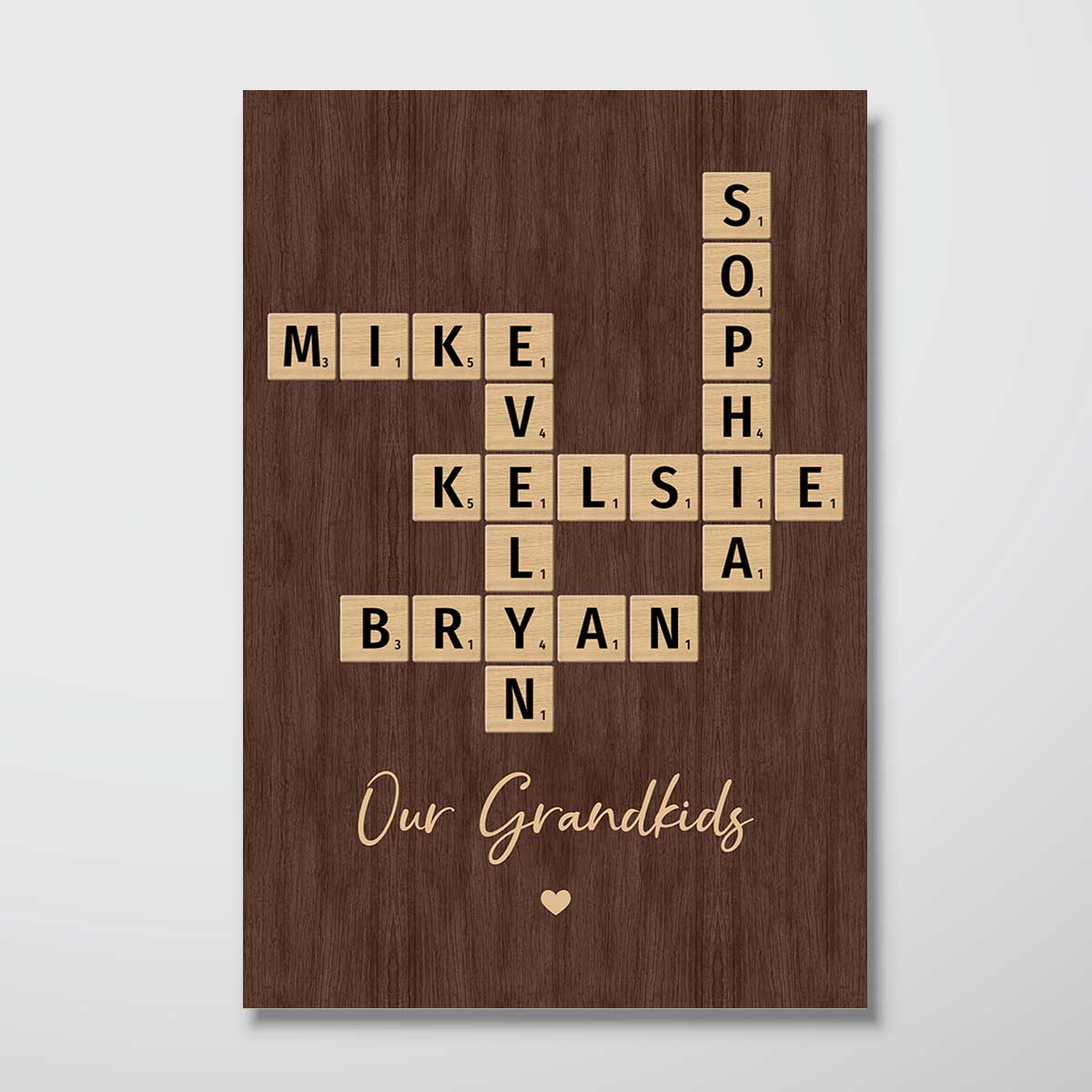 Our Grandkids Crossword Puzzle Art - Created In A Moment, Treasured Forever Personalized Poster - Image 2