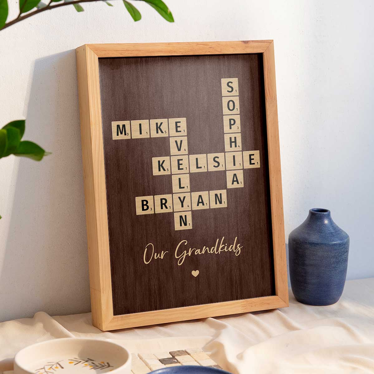 Our Grandkids Crossword Puzzle Art - Created In A Moment, Treasured Forever Personalized Poster - Image 3