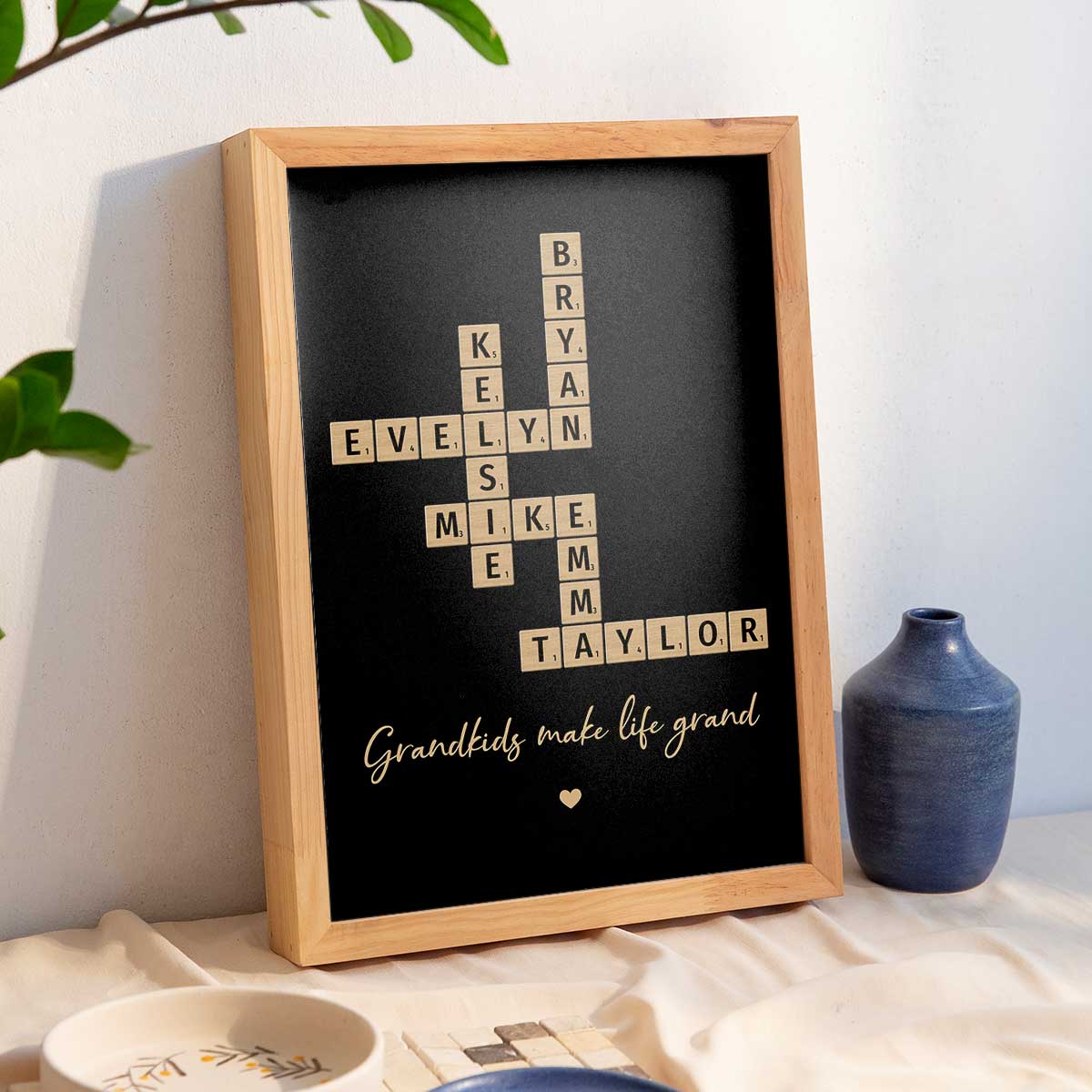 Our Grandkids Crossword Puzzle Art - Created In A Moment, Treasured Forever Personalized Poster - Image 4