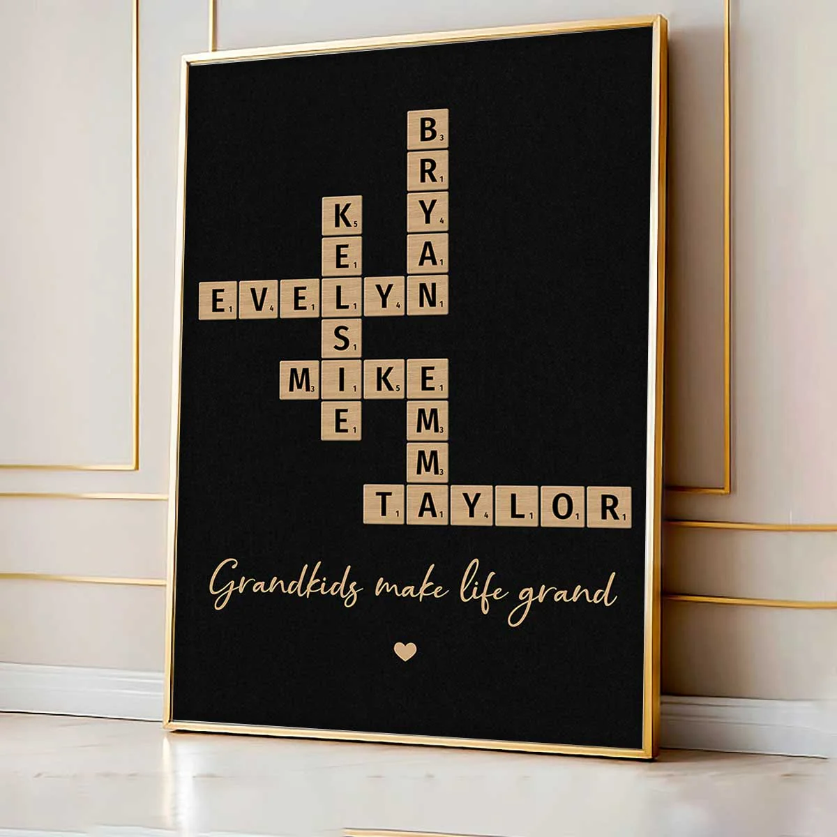 Our Grandkids Crossword Puzzle Art - Created In A Moment, Treasured Forever Personalized Poster - Image 6