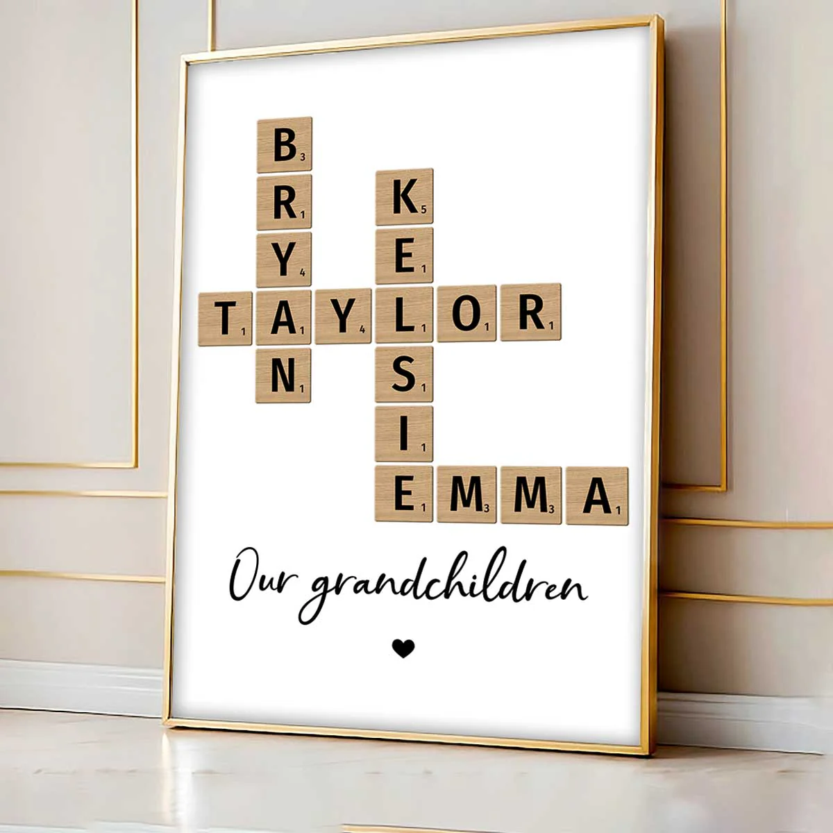 Our Grandkids Crossword Puzzle Art - Created In A Moment, Treasured Forever Personalized Poster - Image 7
