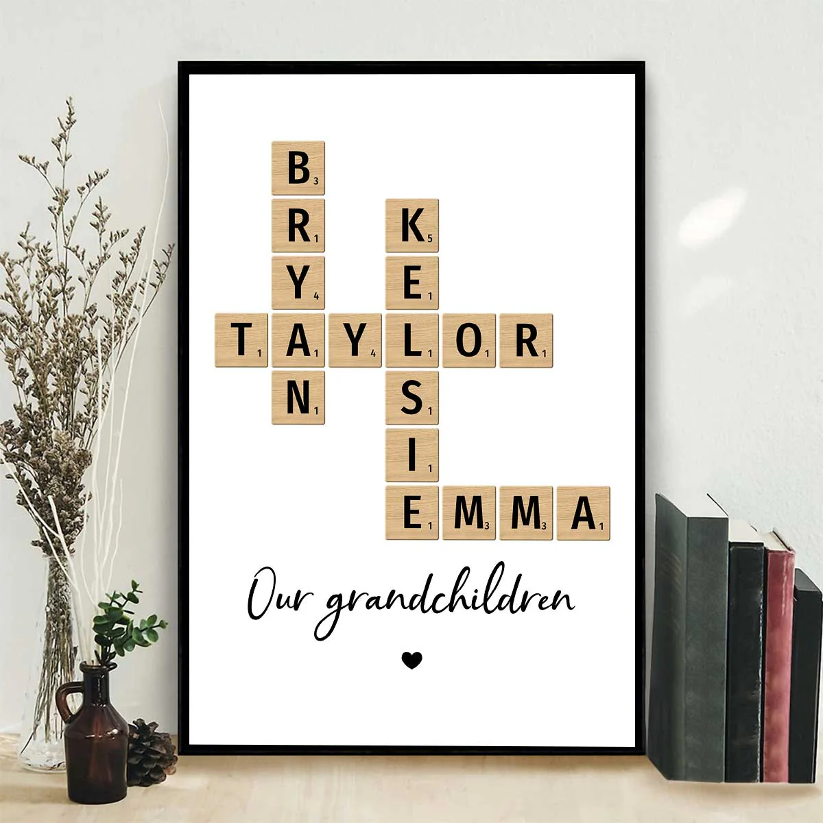 Our Grandkids Crossword Puzzle Art - Created In A Moment, Treasured Forever Personalized Poster - Image 8