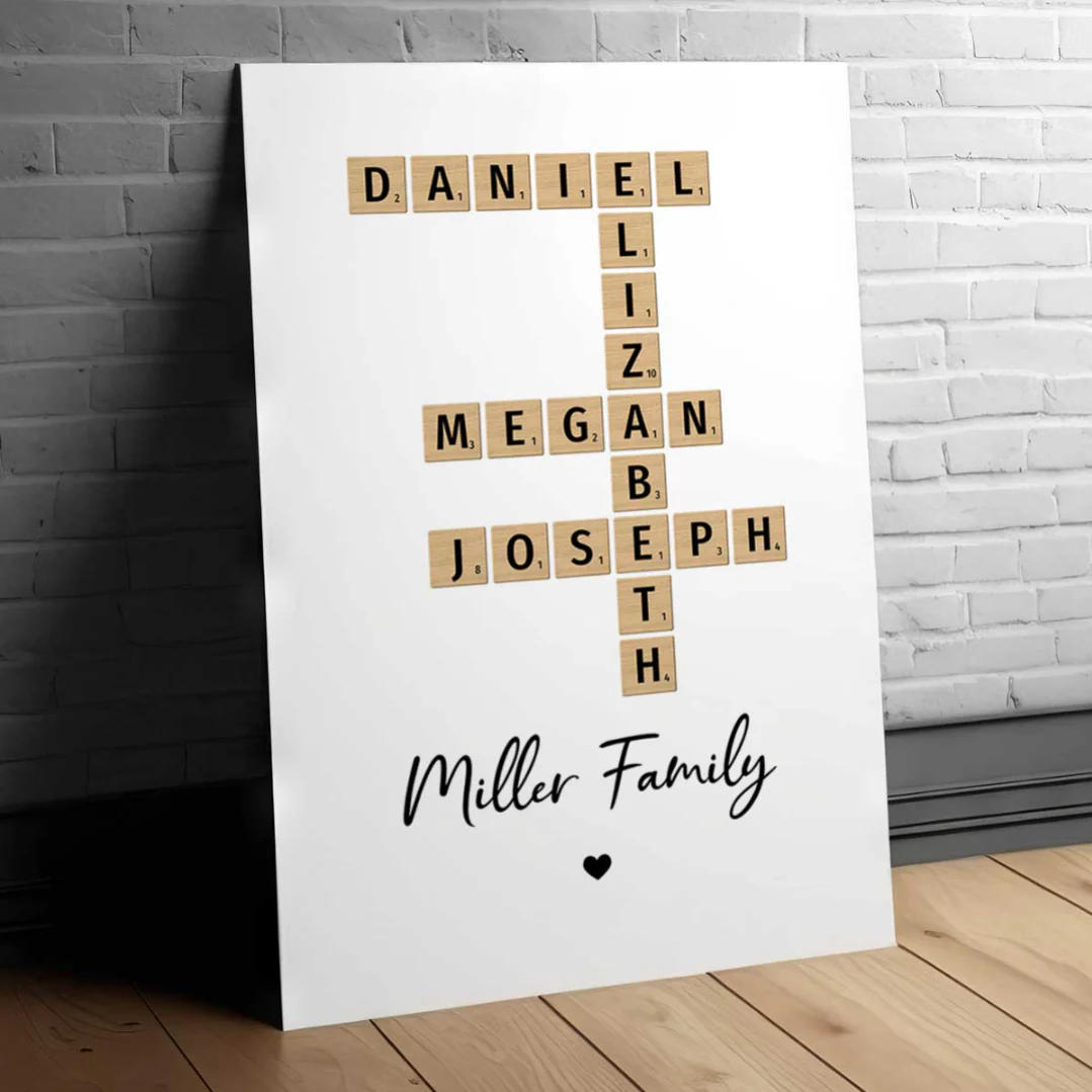Family Crossword Art - Created In A Moment, Treasured Forever Personalized Poster - Image 10