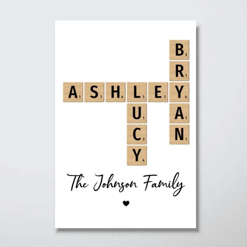 Family Crossword Art - Created In A Moment, Treasured Forever - Personalized Physical and Digital Poster - Image 11