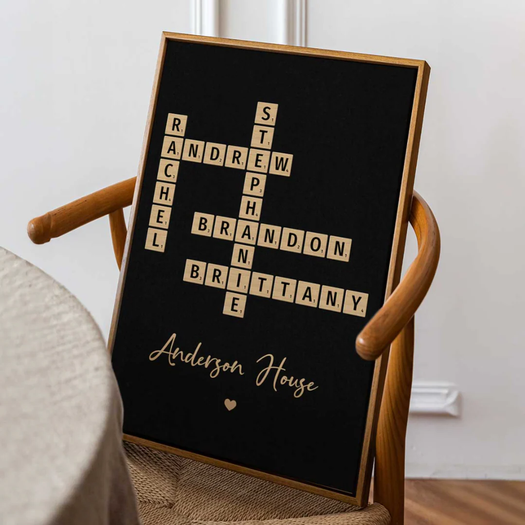 Family Crossword Art - Created In A Moment, Treasured Forever - Personalized Physical and Digital Poster - Image 7