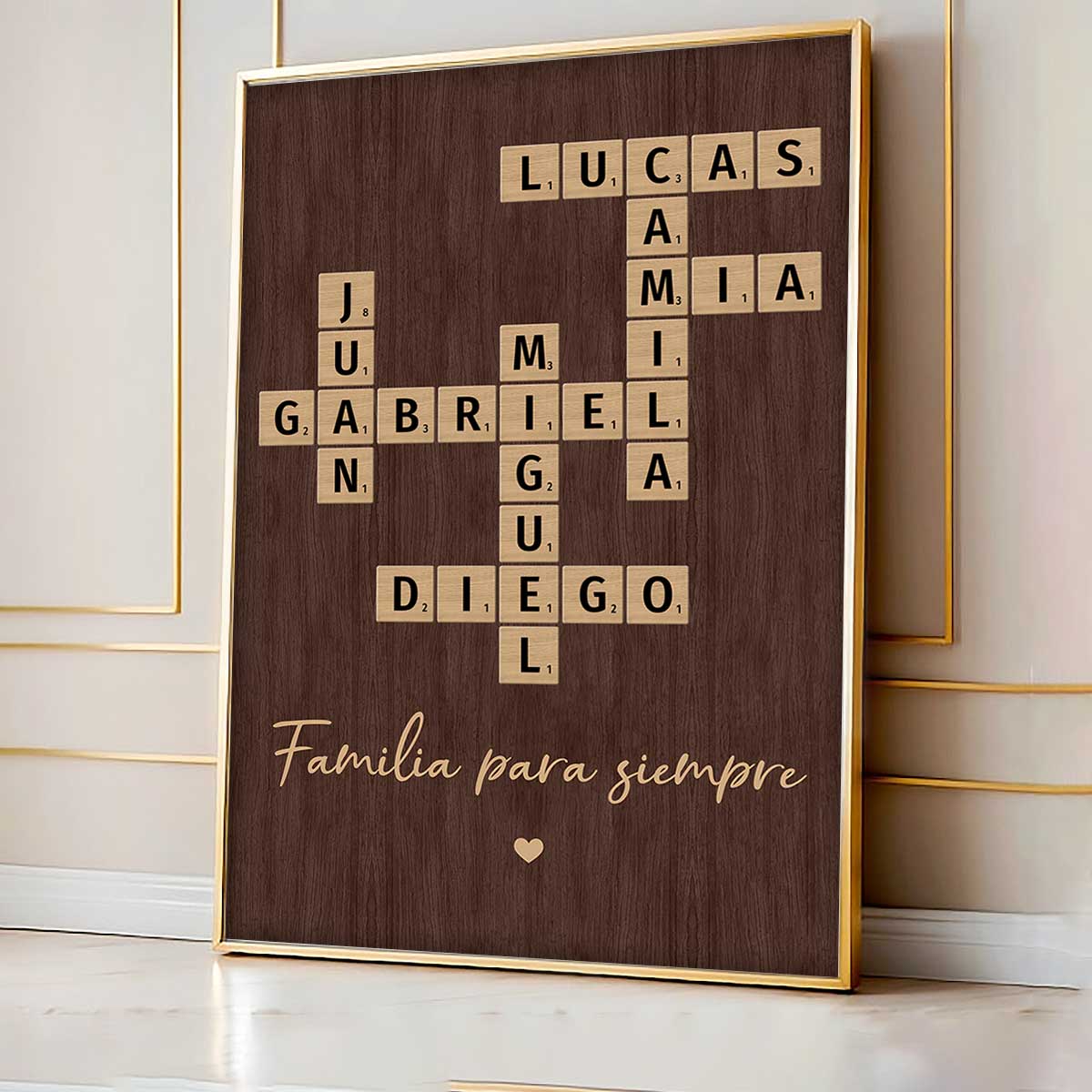 Arte de Crucigrama Familiar - Creado en un Momento, Atesorado para Siempre Póster Personalizado - Image 3