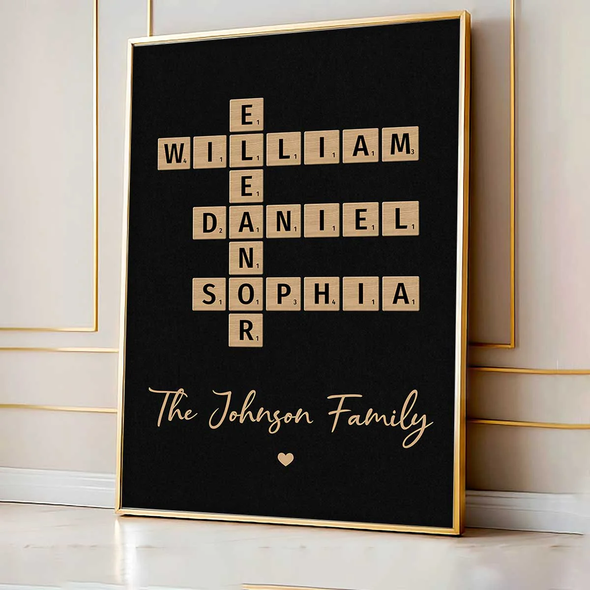 Family Crossword Art - Created In A Moment, Treasured Forever - Personalized Poster - Image 8