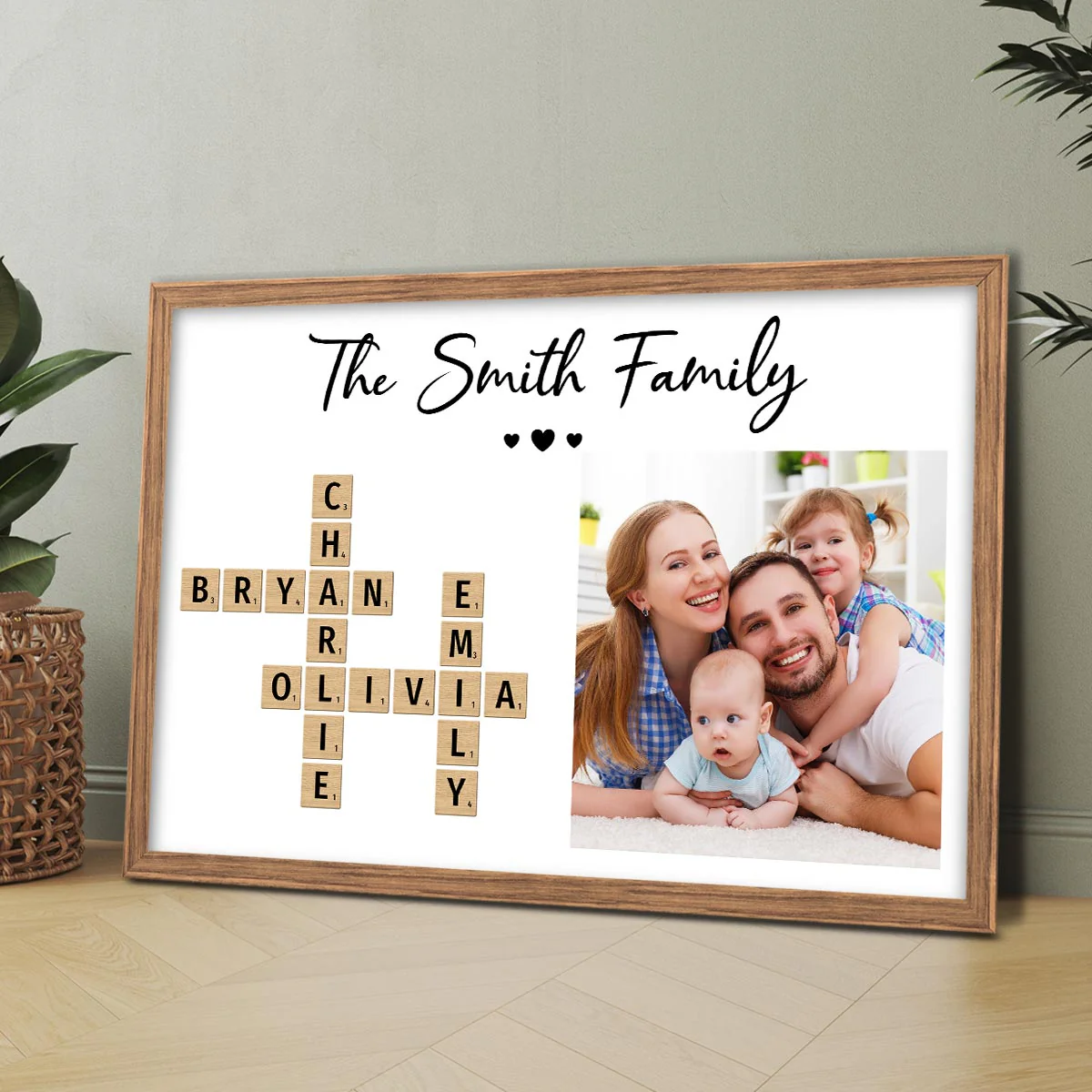 Family Home Decor Unique Gift For Family Friends Make Your Own Crossword Upload Photo Personalized Poster - Image 3