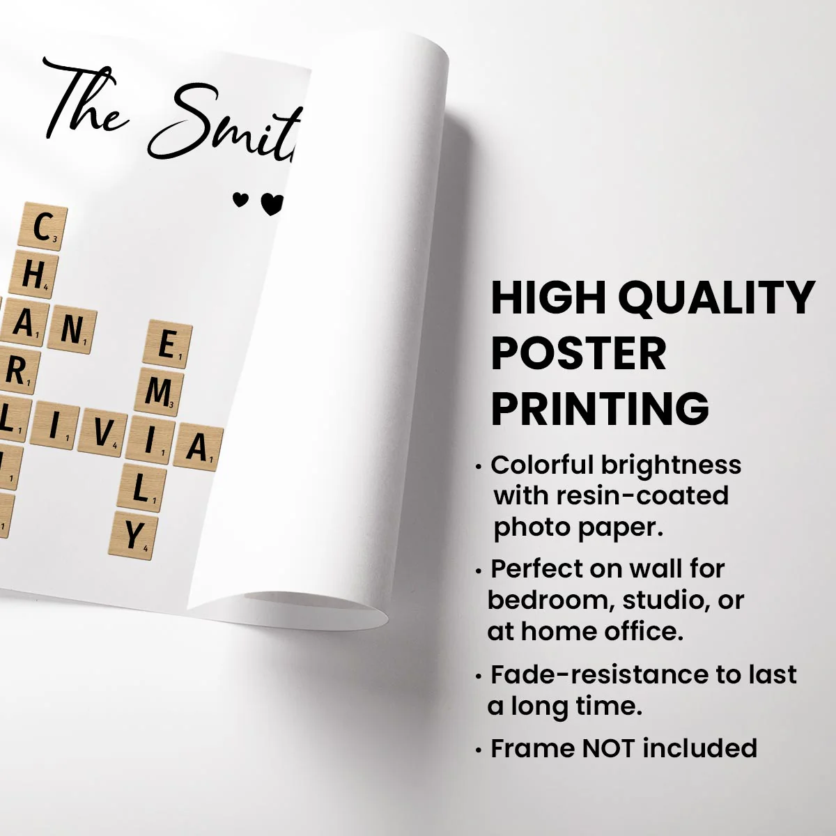 Family Home Decor Unique Gift For Family Friends Make Your Own Crossword Upload Photo Personalized Poster - Image 4