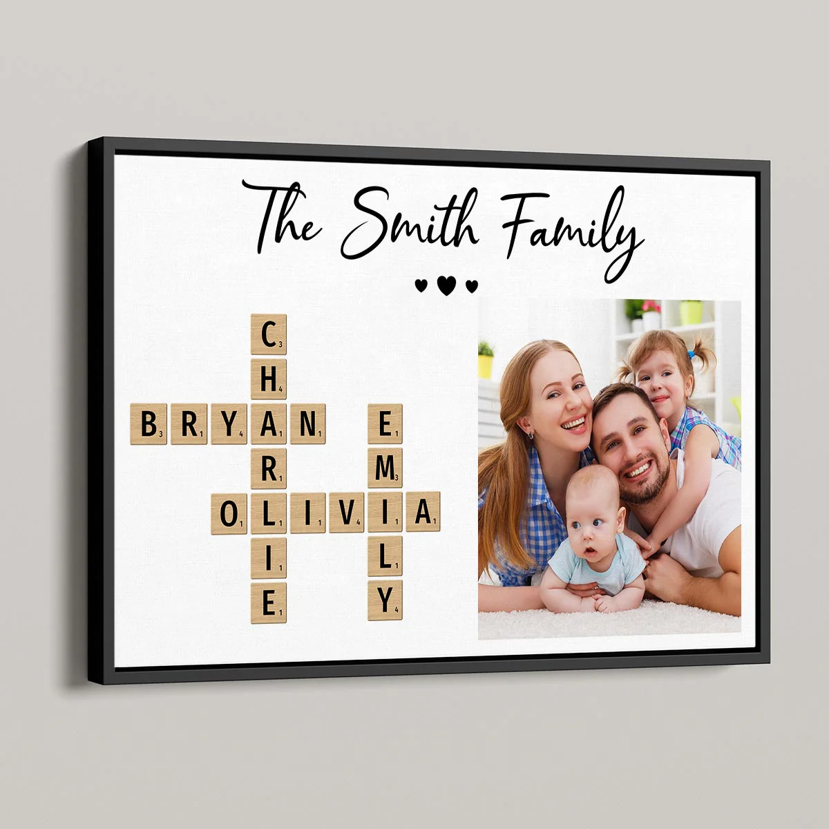 Family Home Decor Unique Gift For Family Friends Make Your Own Crossword Upload Photo Personalized Poster - Image 5