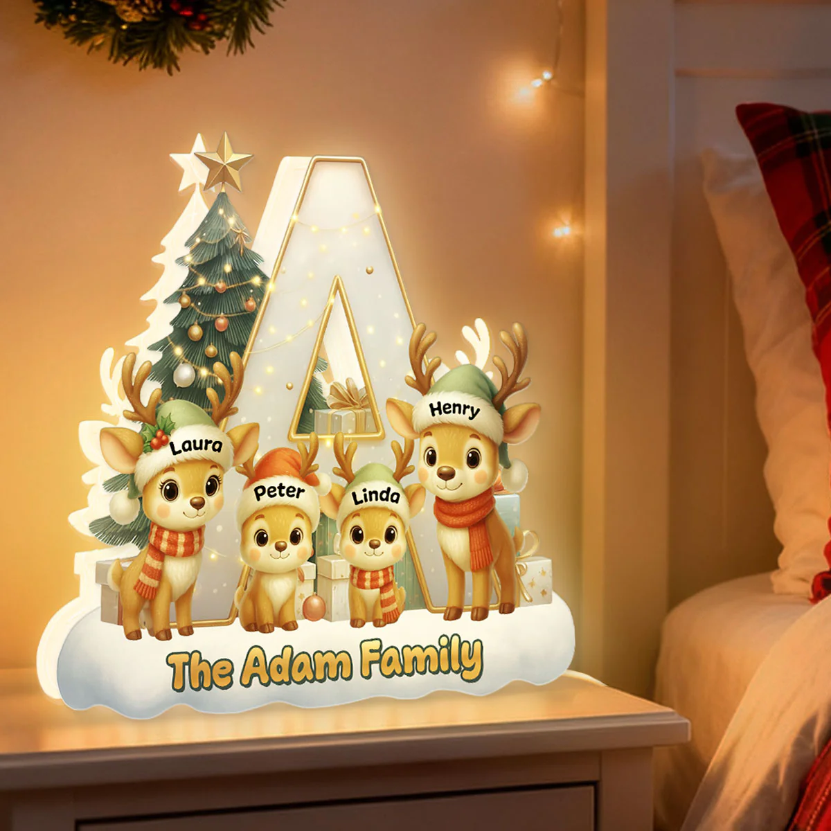 Family Initial Letter - Personalized Light Box - Heartwarming Christmas Decor, Gift for Family, Wife, Husband - Image 2