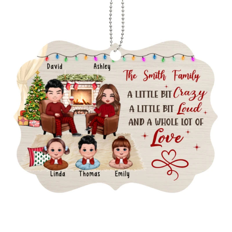 Family Kids Chin On Personalized Wooden Ornament