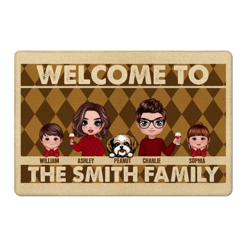 Family Kids Dogs Cats Housewarming Gift Personalized Doormat - Image 5