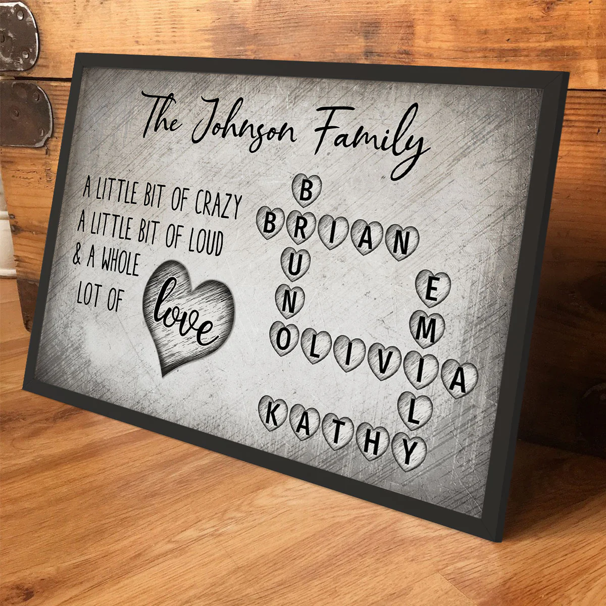 Family Lot Of Love Heart Crossword Art Puzzle Create A Moment Treasured Forever Personalized Poster - Image 5