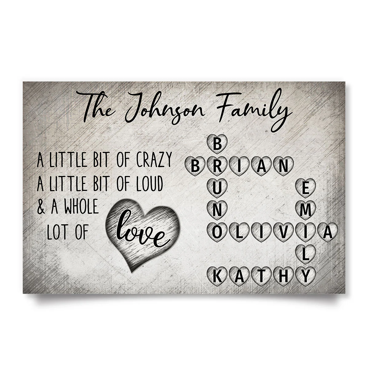 Family Lot Of Love Heart Crossword Art Puzzle Create A Moment Treasured Forever Personalized Poster - Image 9