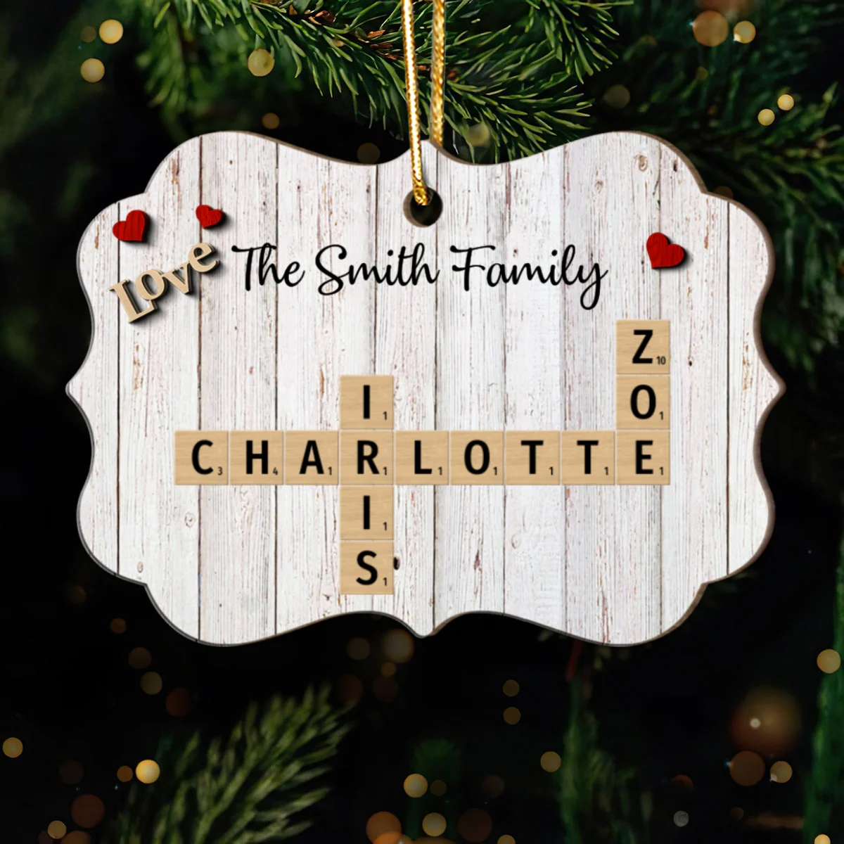 Family Love Crossword Puzzle Art Personalized 2-Layer Wooden Ornament, Christmas Decor, Created In A Moment, Treasured Forever - Image 10
