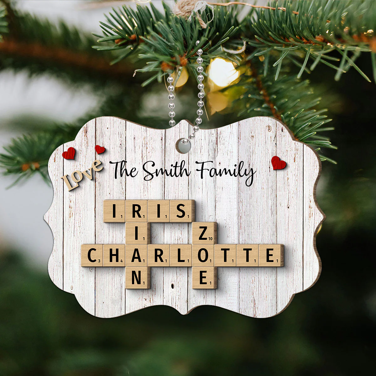 Family Love Crossword Puzzle Art Personalized 2-Layer Wooden Ornament, Christmas Decor, Created In A Moment, Treasured Forever - Image 7