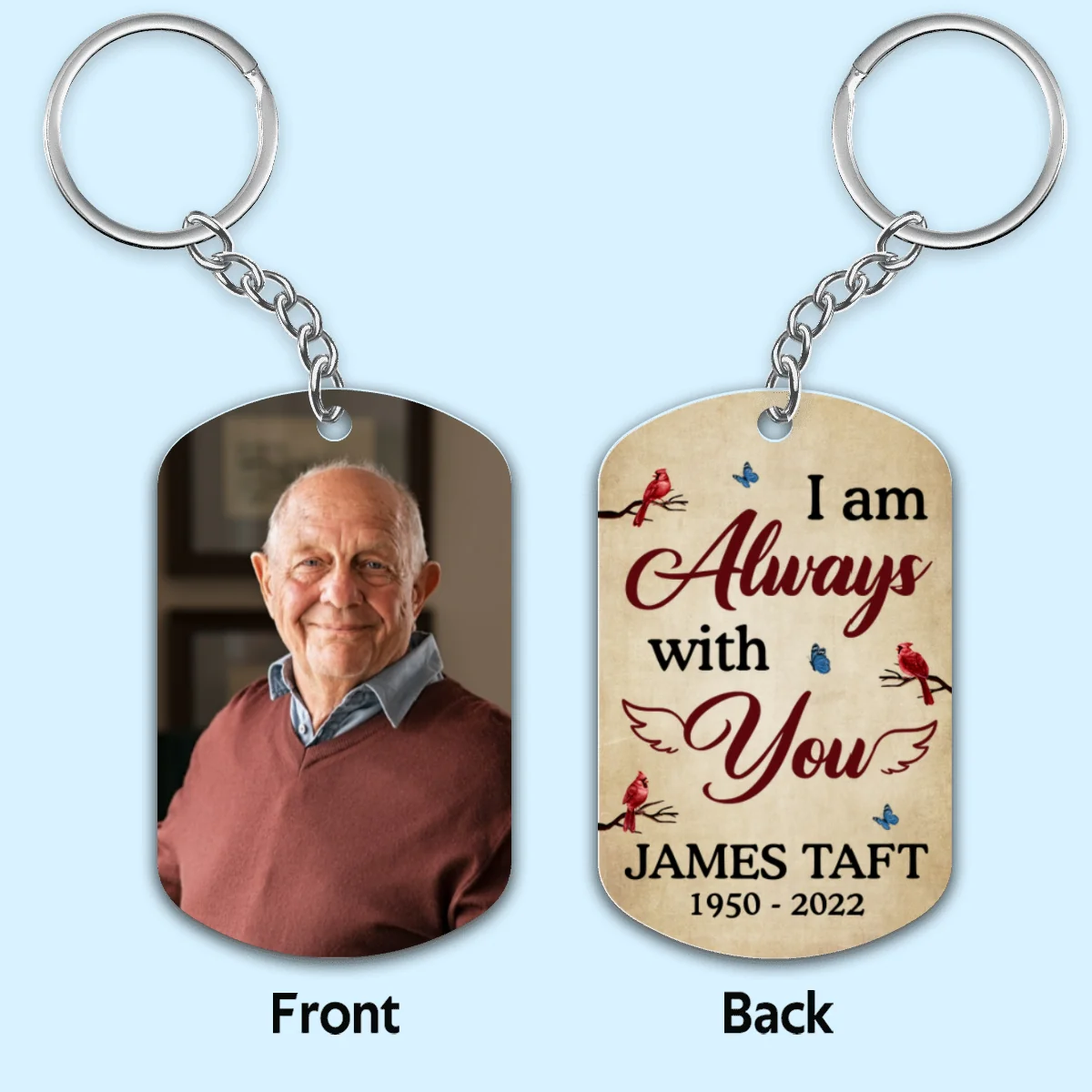 Family Memorial Photo Carry You With Me Personalized Acrylic Keychain - Image 4