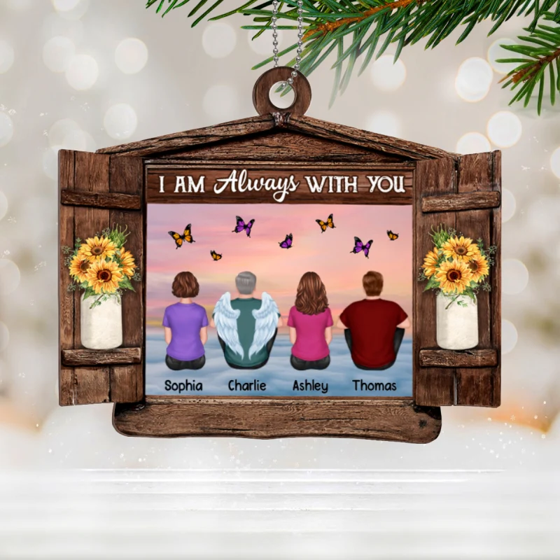 Family Memorial Window Remembrance Gift Personalized Wooden Ornament - Image 4