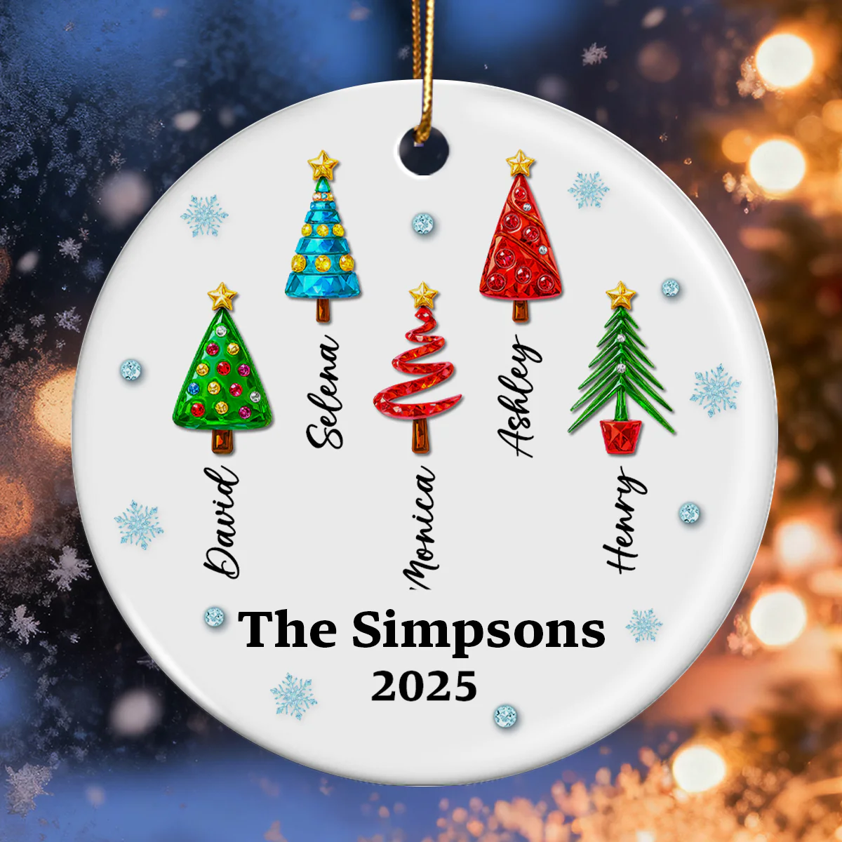 Family Name 3D Crystal Effect Christmas Tree - Personalized Ceramic Ornament - Christmas Gift for Family - Image 6