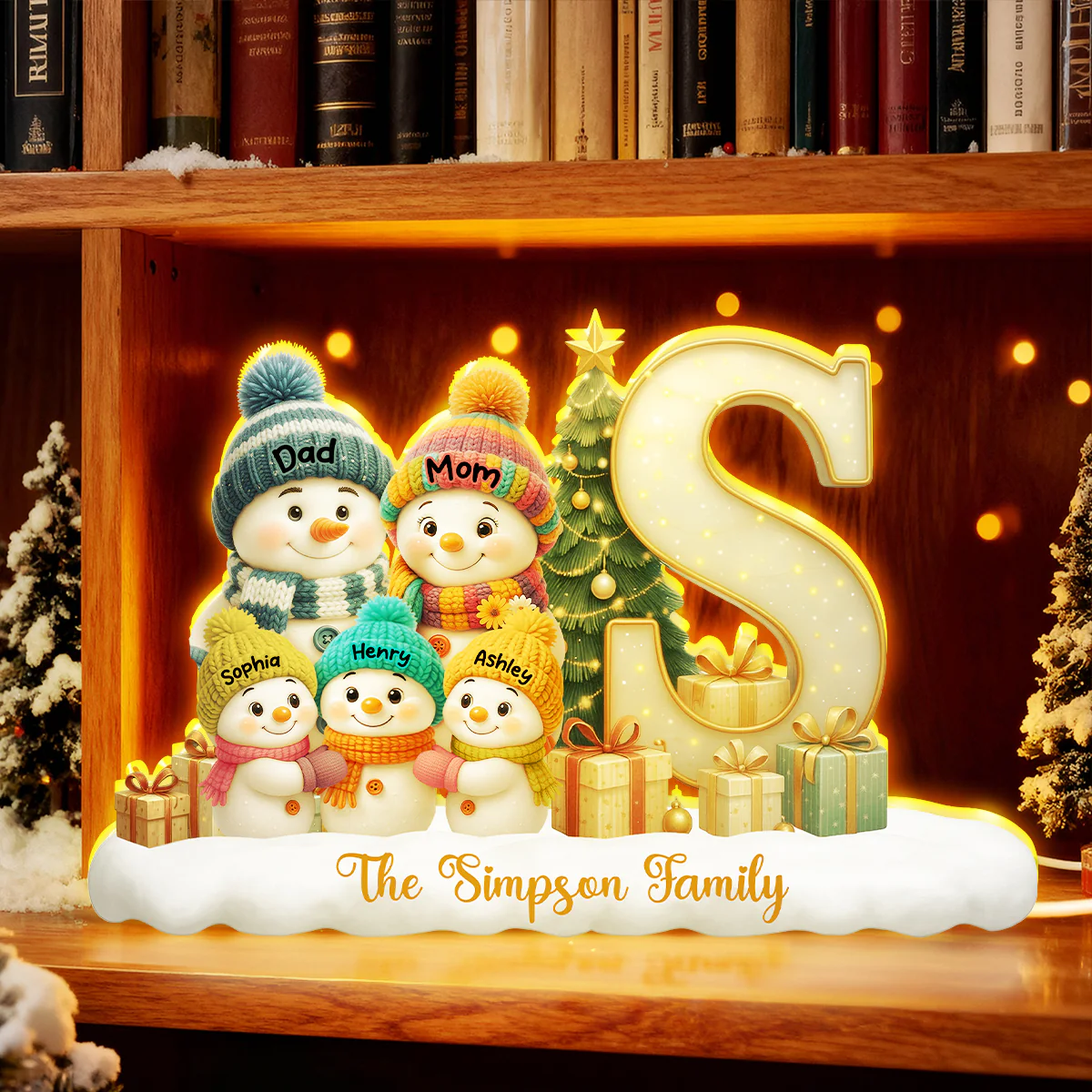 Family Name Initial Monogram Snowman - Personalized Light Box - Festive Christmas Decor, Thoughtful Gift for Loved Ones - Image 8