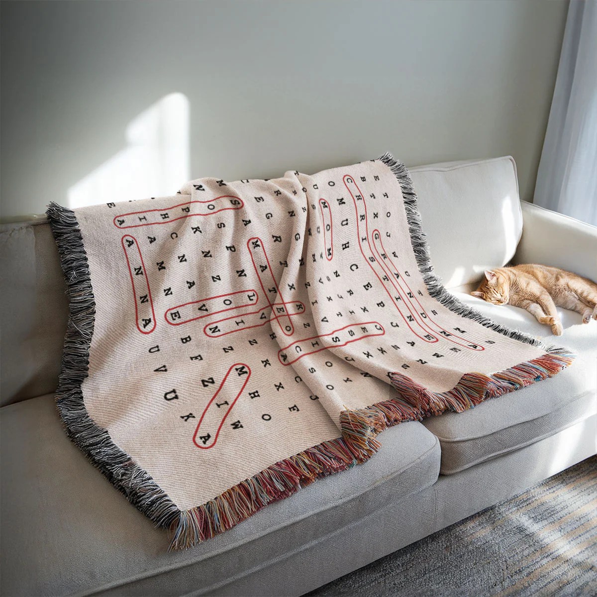 Family Name Word Search - Personalized Woven Blanket - Mother's Day Gift For Grandma, Family Gift - Image 2