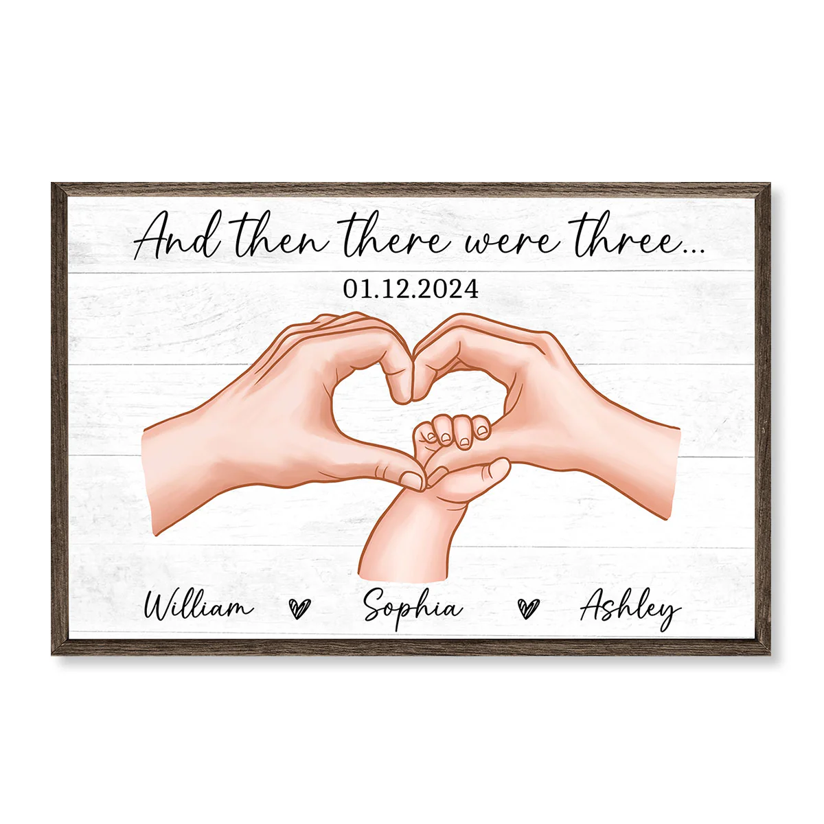 Family Of Three Personalized Poster, Heartfelt Gift For New Mom, New Dad, New Parents