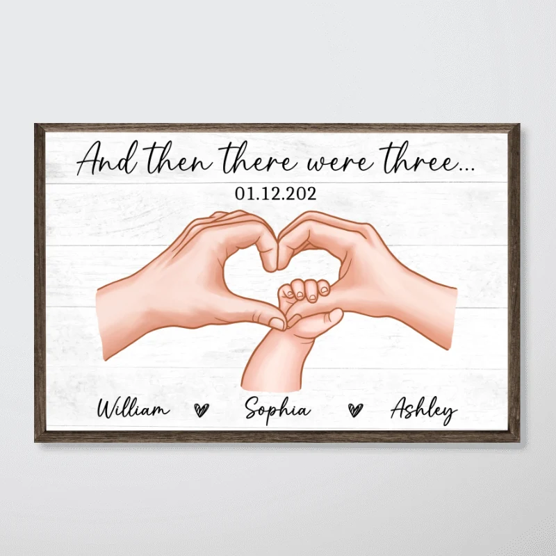 Family Of Three Personalized Poster, Heartfelt Gift For New Mom, New Dad, New Parents - Image 6