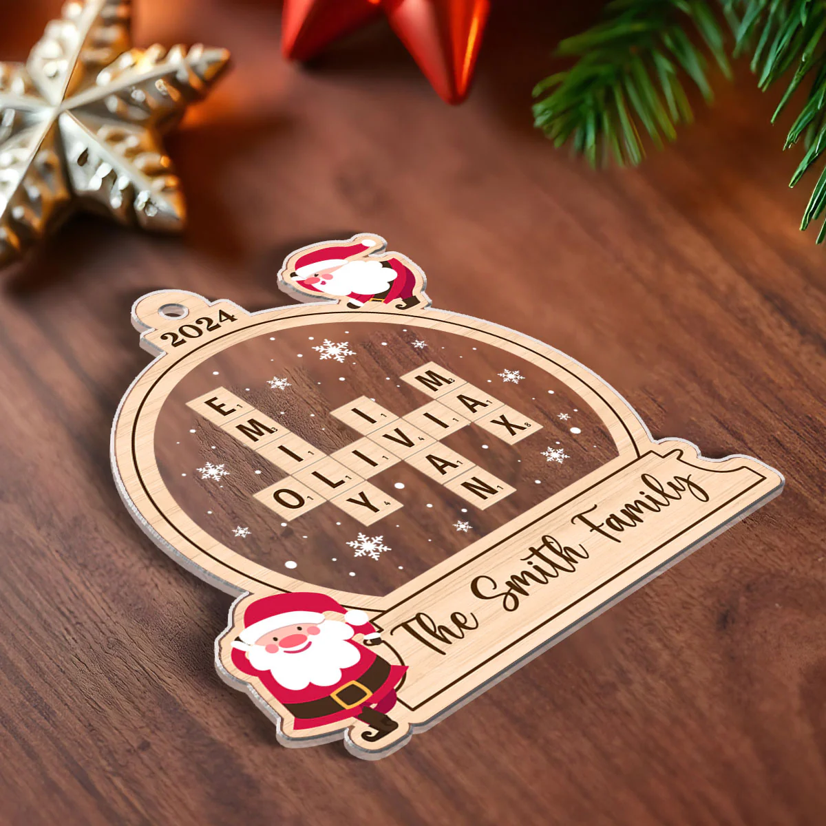 Family Personalized Crossword Ornament, Family Names Puzzle Keepsake, Christmas Tree Decoration, Christmas Gift for Loved Ones - Image 5