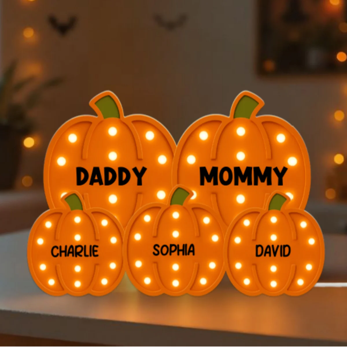3D Effect Family Pumpkin Patch Marquee Pattern Texture - Personalized Light Box - Cozy Fall Vibe Home Decoration - Image 10