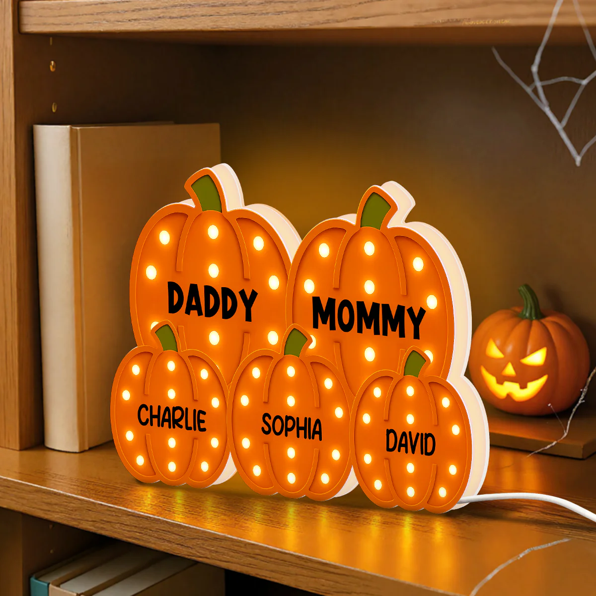 3D Effect Family Pumpkin Patch Marquee Pattern Texture - Personalized Light Box - Cozy Fall Vibe Home Decoration - Image 8