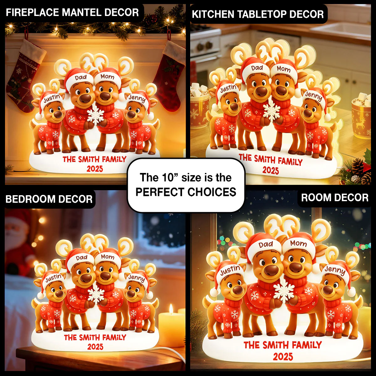 Family Reindeer - Personalized Light Box - Heartwarming Festive Christmas Decor - Image 2