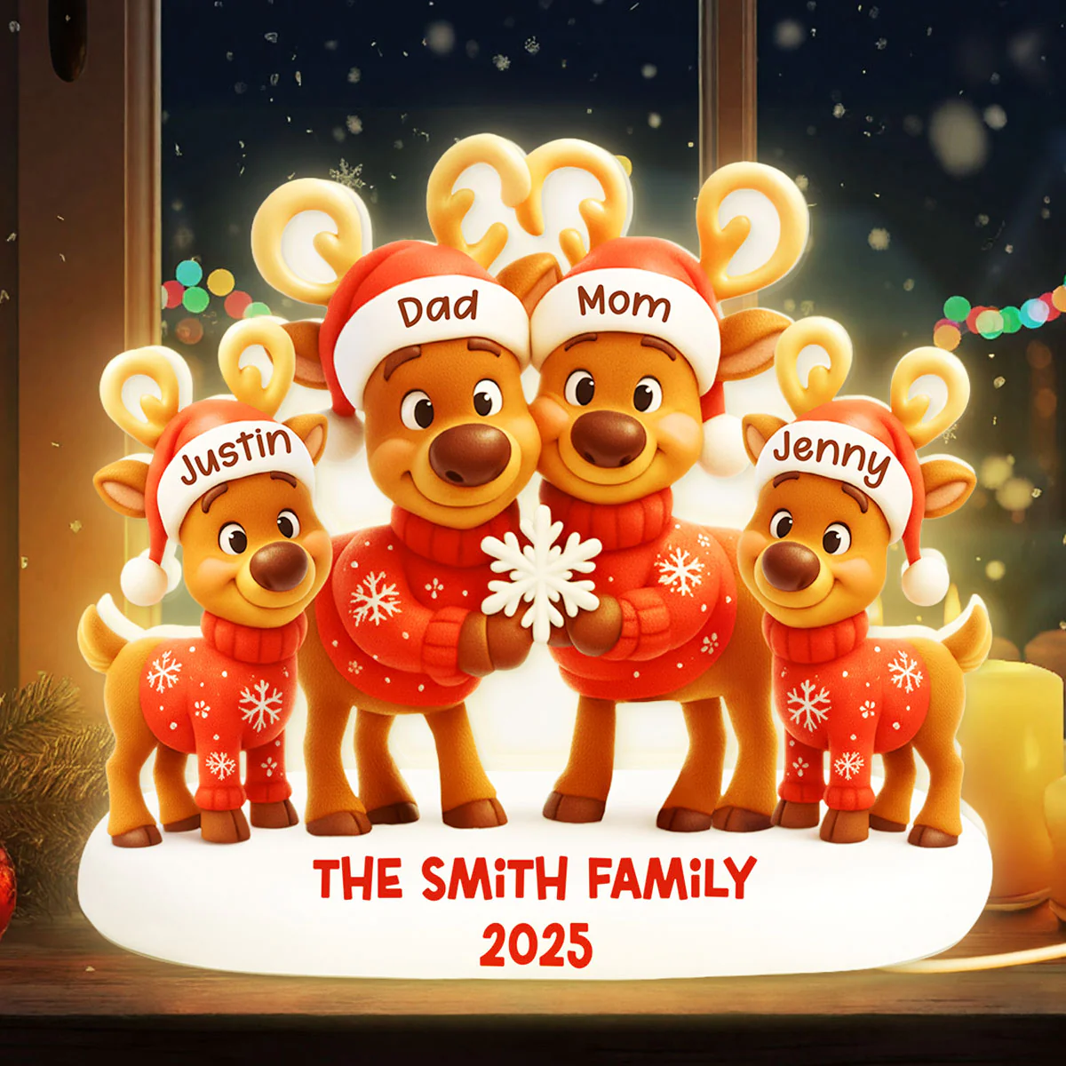 Family Reindeer - Personalized Light Box - Heartwarming Festive Christmas Decor - Image 3