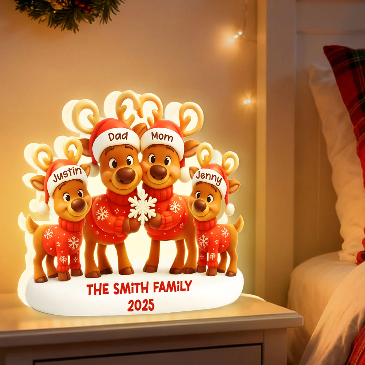 Family Reindeer - Personalized Light Box - Heartwarming Festive Christmas Decor - Image 4