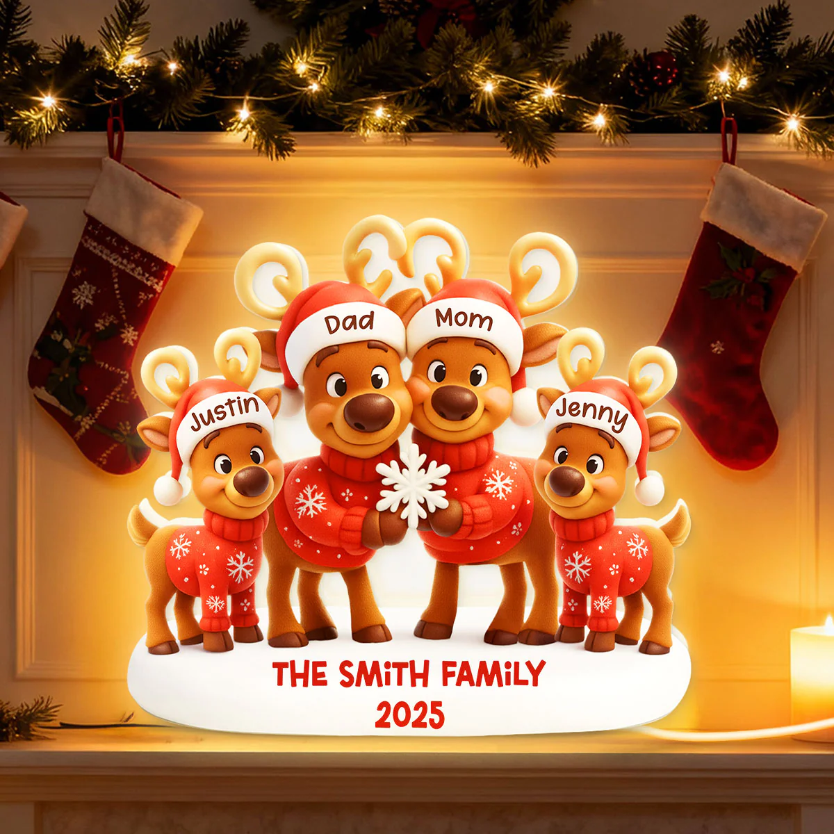 Family Reindeer - Personalized Light Box - Heartwarming Festive Christmas Decor - Image 5
