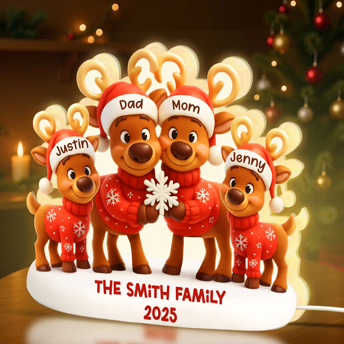 Family Reindeer - Personalized Light Box - Heartwarming Festive Christmas Decor - Image 7