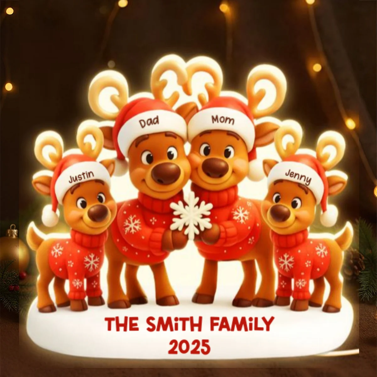 Family Reindeer - Personalized Light Box - Heartwarming Festive Christmas Decor - Image 9