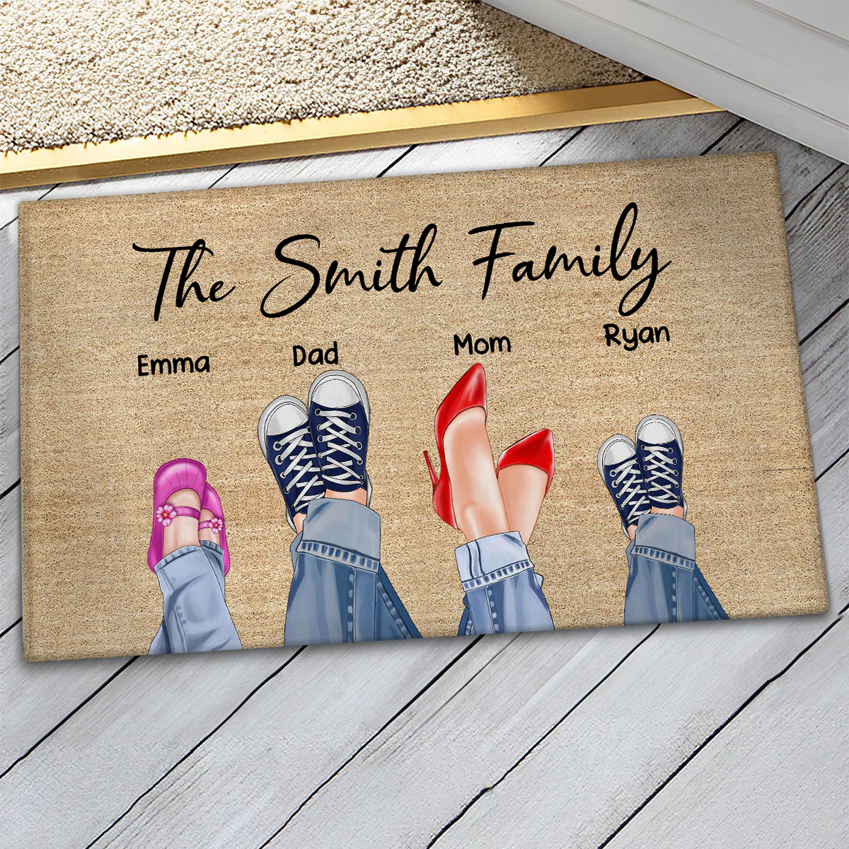 Family Shoes Housewarming Personalized Doormat - Image 3